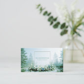 Ethereal Snowy Winter Forest Pine Tree Landscape 名刺 (スタンド正面)