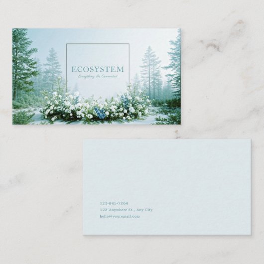 Ethereal Snowy Winter Forest Pine Tree Landscape 名刺 (正面/裏面)