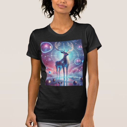 Ethereal Stag T白熱［赤熱］光を放つシャツデザイン。 Tシャツ (正面)