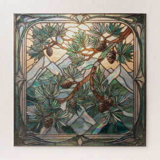 Ethereal Stained Glass Cedar of Lebanon Puzzle ジグソーパズル