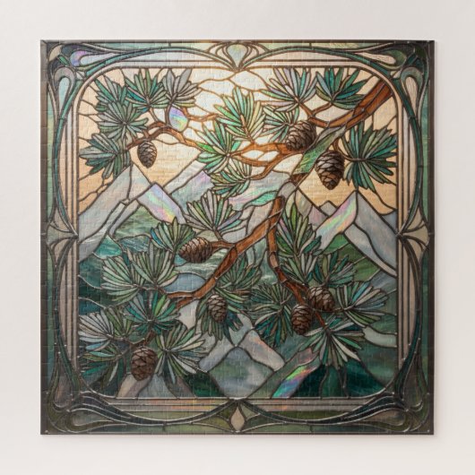 Ethereal Stained Glass Cedar of Lebanon Puzzle ジグソーパズル (縦)