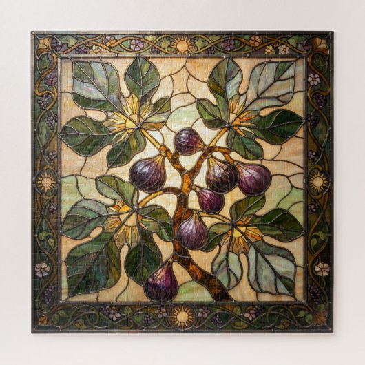 Ethereal Stained Glass Fig Branch Puzzle ジグソーパズル (縦)