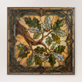 Ethereal Stained Glass Oak Branch Puzzle ジグソーパズル (横)