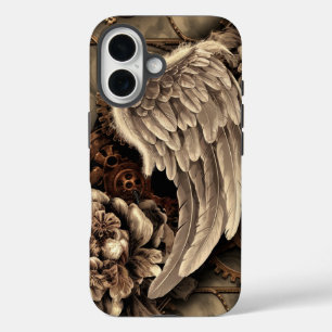Ethereal Steampunk Wings、ギア、および開花 iPhone 16ケース