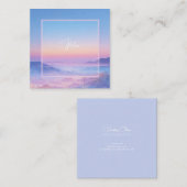 Ethereal Sunset Mountain Neon Frame スクエア名刺 (正面/裏面)