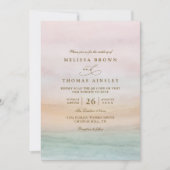 Ethereal Sunset Rustic Elegant QR Code Wedding 招待状 (正面)