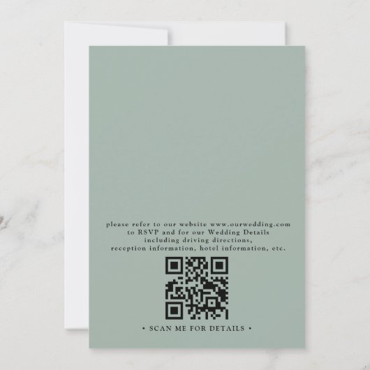 Ethereal Sunset Rustic Elegant QR Code Wedding 招待状 (裏面)