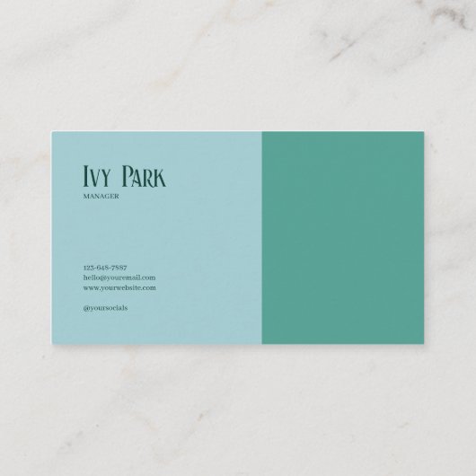 Ethereal Teal Gold Line Abstract Fluid Geometric 名刺 (裏面)