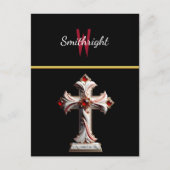 Ethereal Tribute:黒に十字印を彫る ポストカード (正面)