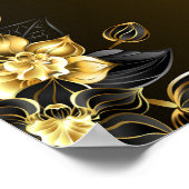 Ethereal Unison、ブラックと金ゴールドグラフィックアート ポスター (角)