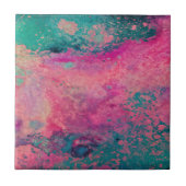 “Ethereal Vellum” – Pink Teal Blue Abstract    タイル (正面)