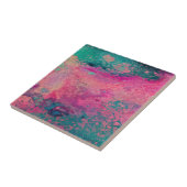 “Ethereal Vellum” – Pink Teal Blue Abstract    タイル (側面)