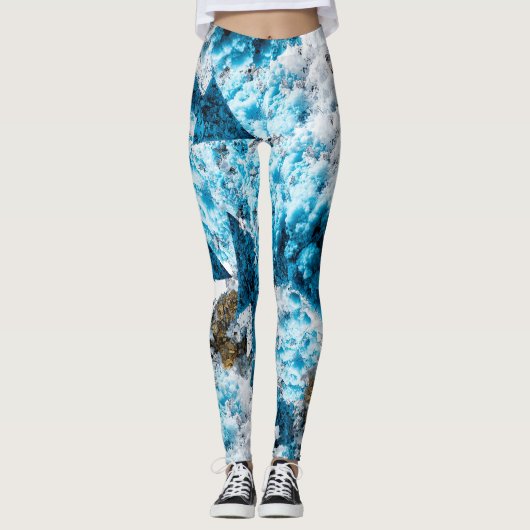 Ethereal Velocity: Geometric Cloud & Arrow Fusion レギンス (正面)