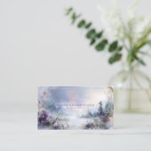 Ethereal Violet Gold Grass Winter Landscape Serene 名刺 (スタンド正面)