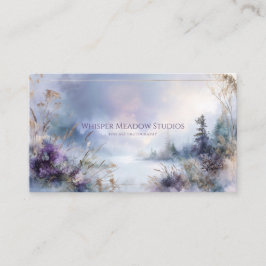 Ethereal Violet Gold Grass Winter Landscape Serene 名刺
