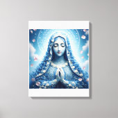 Ethereal Virgin Mary Blue Rose Portrait キャンバスプリント (正面)