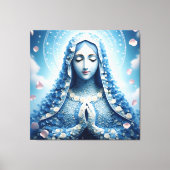 Ethereal Virgin Mary Blue Rose Portrait  キャンバスプリント (正面)