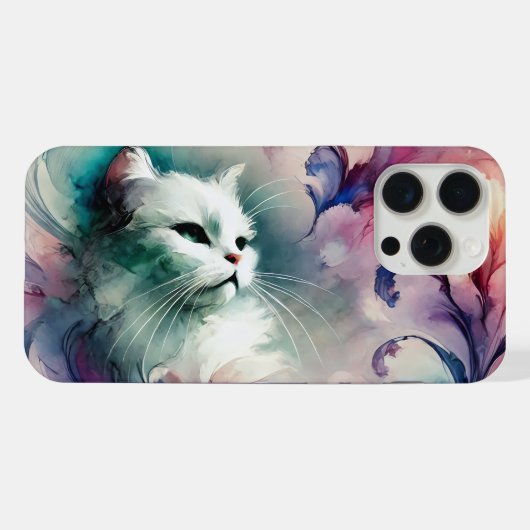 Ethereal Water Color Cat iPhoneケース (裏面横)