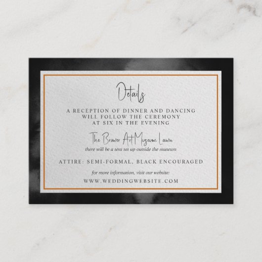 Ethereal Water Color Dark Moodyの結婚詳細 エンクロージャーカード (正面)