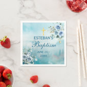 Ethereal Watercolor Nature Baptism Decor スタンダードカクテルナプキン (インサイチュ)