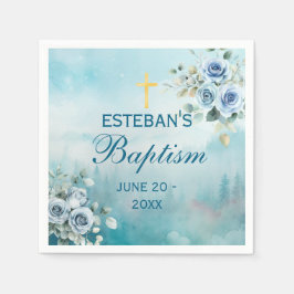 Ethereal Watercolor Nature Baptism Decor スタンダードカクテルナプキン