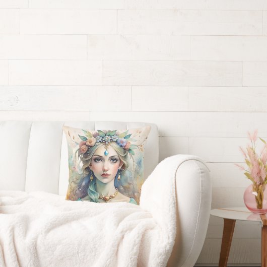 Ethereal Watercolor Queen Pillow クッション (ソファ)