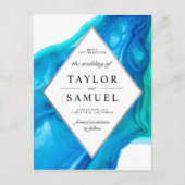 Ethereal Waveビーチアイランド日付ポストカードの保存 インビテーションポストカード (正面)