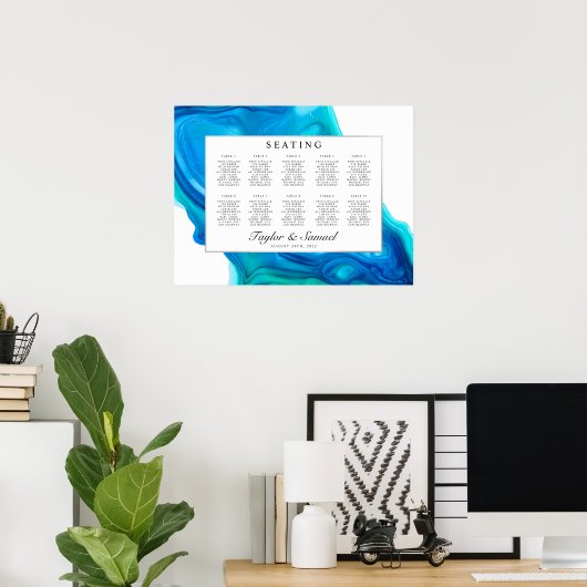 Ethereal Waveビーチ結婚アイランドの座席表M ポスター (ホームオフィス)