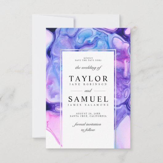 Ethereal Wave保存日付招待状小V03 招待状 (正面)