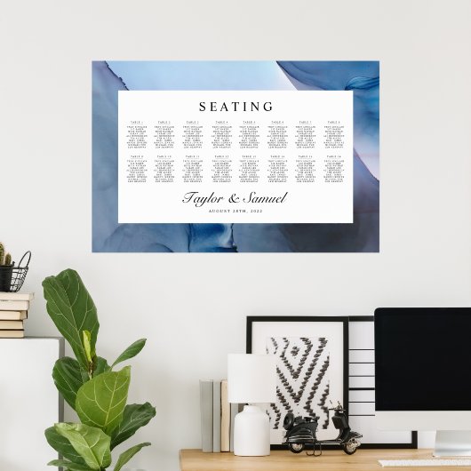 Ethereal Wave結婚の座席表V06 ポスター (ホームオフィス)
