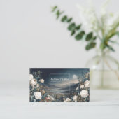 Ethereal White Rose Floral and Full Moon Night  名刺 (スタンド正面)