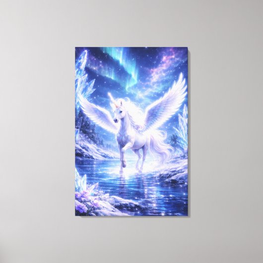 Ethereal Winged Unicorn of Light | ManJiangHong F キャンバスプリント (正面)