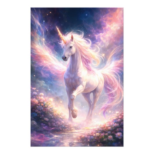 Ethereal Winged Unicorn of Light | ManJiangHong Fa フォトプリント (正面)