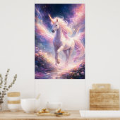 Ethereal Winged Unicorn of Light | ManJiangHong Fa ポスター (キッチン)