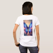 Ethereal Wings:抽象芸術バタフライエレガンス Tシャツ (裏面フル)