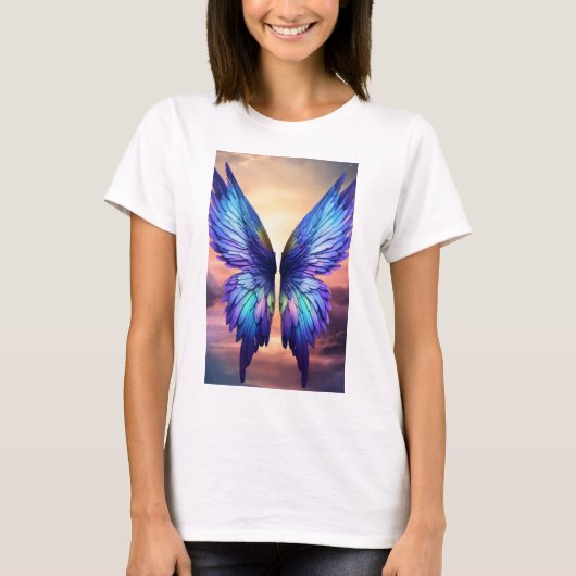 Ethereal Wings:抽象芸術バタフライエレガンス Tシャツ (正面)