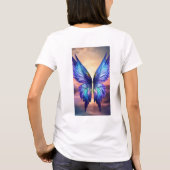 Ethereal Wings:抽象芸術バタフライエレガンス Tシャツ (裏面)