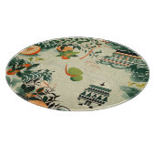 Ethereales Orangenmuster mit Zen-Tempeln カッティングボード (角)