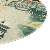 Ethereales Orangenmuster mit Zen-Tempeln カッティングボード (角)