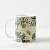 Ethereales Orangenmuster mit Zen-Tempeln コーヒーマグカップ (左)