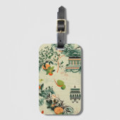 Ethereales Orangenmuster mit Zen-Tempeln ラゲッジタグ (正面縦)