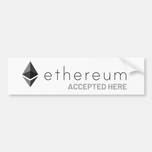 Ethereumが受け付けたウィンドウのステッカーデカール バンパーステッカー (正面)