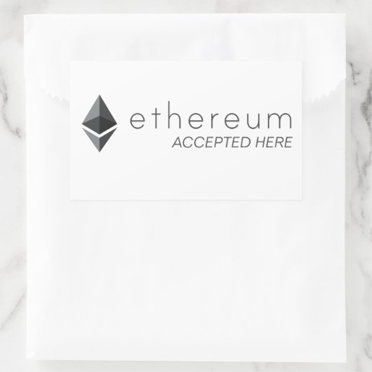 Ethereumが長方形のシールを受け付けた 長方形シール (バッグ)