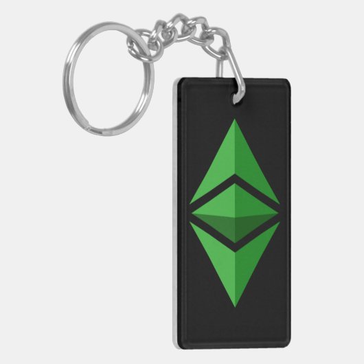 Ethereumのクラシックなロゴの記号の暗号の硬貨Keychain キーホルダー (正面左)