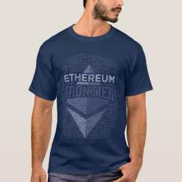 Ethereumのフロンティアの完全でグランジなオリジナル及び濃紺 Tシャツ