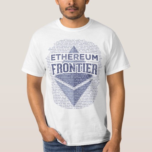 Ethereumのフロンティアの完全でグランジな元の青 Tシャツ (正面)