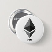 EthereumのロゴのHashtagボタン 缶バッジ (正面&裏面)