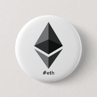 EthereumのロゴのHashtagボタン 缶バッジ