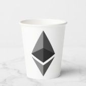 Ethereumグレーアイコン紙カップ 紙コップ (裏面)