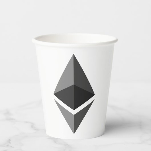 Ethereumグレーアイコン紙カップ 紙コップ (正面)